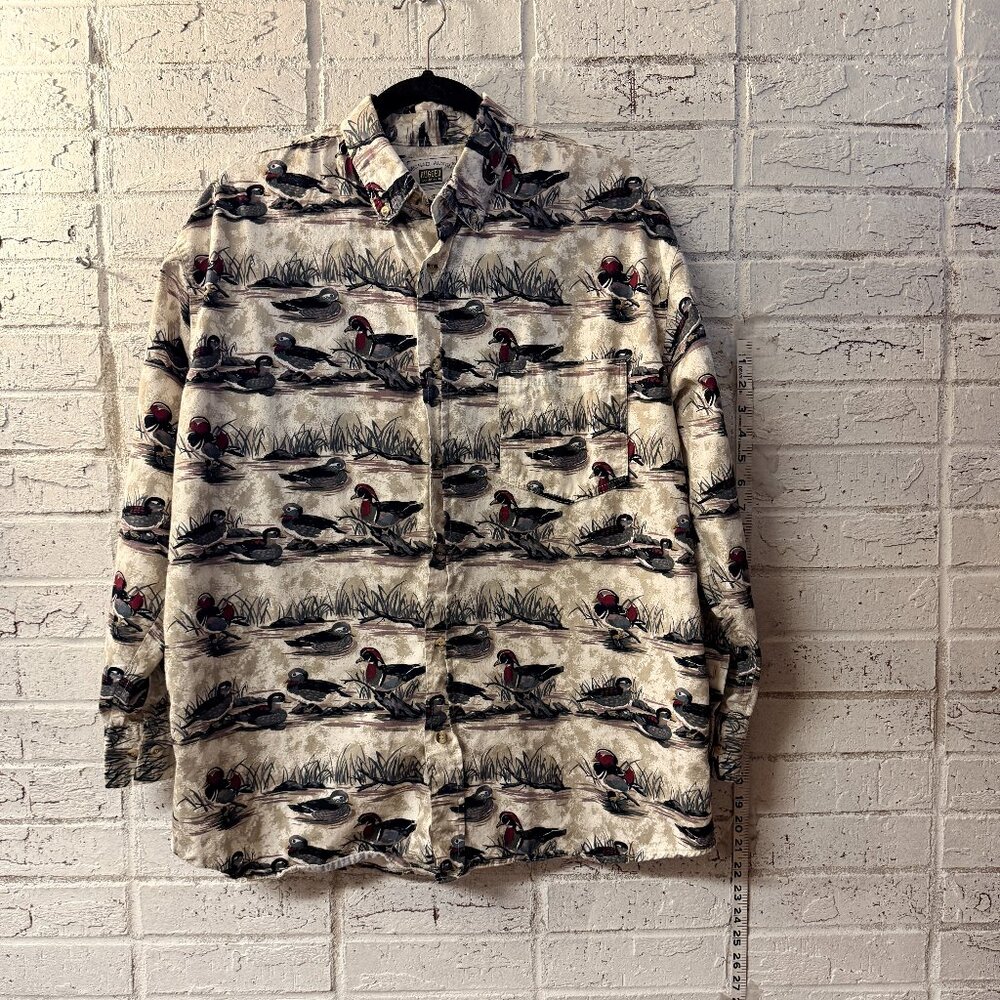 Vintage Michael Austin Rugged Wear Duck Print Button-Up Shirt | Outdoorsy Core